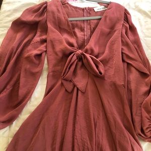 Tie front boutique pink dress